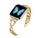 クロスダイヤモンド亜鉛合金ウォッチバンド、Apple Watch 46mm / 49mm / 45mm / 44mm用、Apple Watch 42mm / 41mm / 40mm / 38mm用