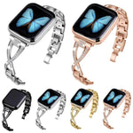 クロスダイヤモンド亜鉛合金ウォッチバンド、Apple Watch 46mm / 49mm / 45mm / 44mm用、Apple Watch 42mm / 41mm / 40mm / 38mm用