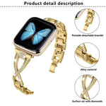 クロスダイヤモンド亜鉛合金ウォッチバンド、Apple Watch 46mm / 49mm / 45mm / 44mm用、Apple Watch 42mm / 41mm / 40mm / 38mm用