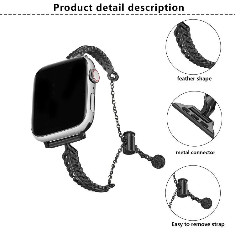 メタルフェザー銅亜鉛合金ウォッチバンド、Apple Watch 46mm / 49mm / 45mm / 44mm用、Apple Watch 42mm / 41mm / 40mm / 38mm用