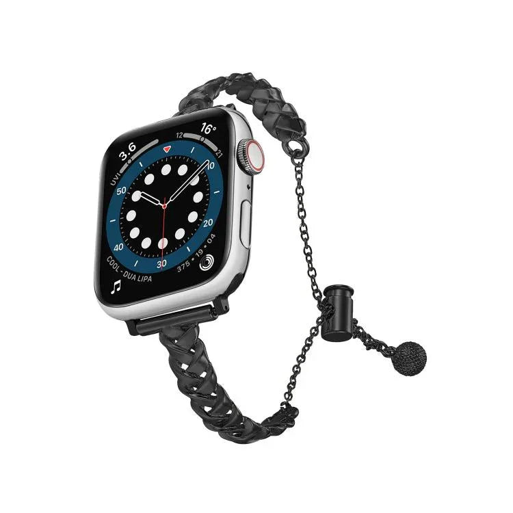 編み込みメタル光沢亜鉛合金ウォッチバンド、Apple Watch 46mm / 49mm / 45mm / 44mm用、Apple Watch 42mm / 41mm / 40mm / 38mm用