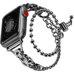 ダブルサークルビーズチェーン亜鉛合金ウォッチバンド、Apple Watch 46mm / 49mm / 45mm / 44mm用、Apple Watch 42mm / 41mm / 40mm / 38mm用