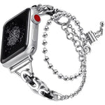 ダブルサークルビーズチェーン亜鉛合金ウォッチバンド、Apple Watch 46mm / 49mm / 45mm / 44mm用、Apple Watch 42mm / 41mm / 40mm / 38mm用