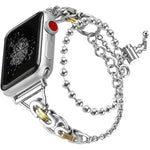 ダブルサークルビーズチェーン亜鉛合金ウォッチバンド、Apple Watch 46mm / 49mm / 45mm / 44mm用、Apple Watch 42mm / 41mm / 40mm / 38mm用