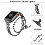 ダブルサークルビーズチェーン亜鉛合金ウォッチバンド、Apple Watch 46mm / 49mm / 45mm / 44mm用、Apple Watch 42mm / 41mm / 40mm / 38mm用