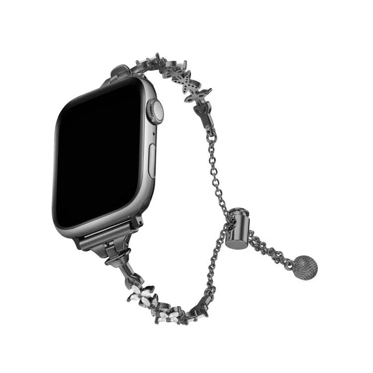 四つ葉のクローバーダイヤモンド亜鉛合金ウォッチバンド、Apple Watch 46mm / 49mm / 45mm / 44mm用、Apple Watch 42mm / 41mm / 40mm / 38mm用
