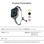 ウィングクラッシュダイヤモンド亜鉛合金ウォッチバンド、Apple Watch 46mm / 49mm / 45mm / 44mm用、Apple Watch 42mm / 41mm / 40mm / 38mm用