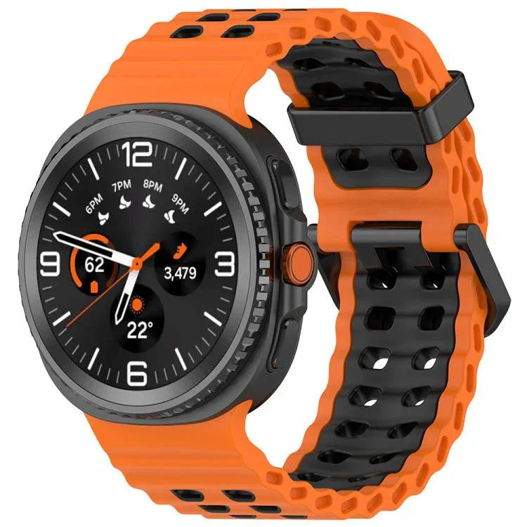 マリンデュアルバックル ツーカラーシリコンウォッチバンド Samsung Galaxy Watch8 / Watch8 Classic対応