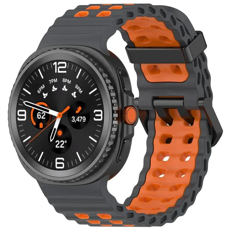 マリンデュアルバックル ツーカラーシリコンウォッチバンド Samsung Galaxy Watch8 / Watch8 Classic対応