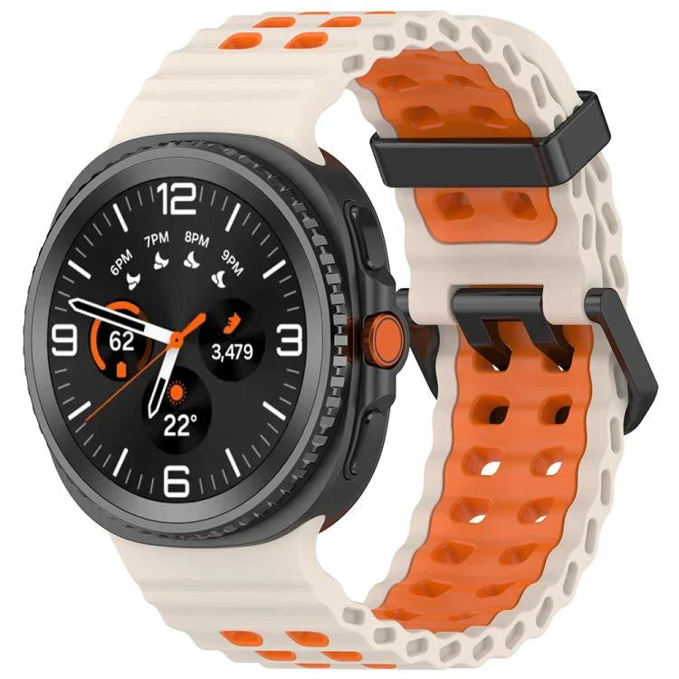 マリンデュアルバックル ツーカラーシリコンウォッチバンド Samsung Galaxy Watch8 / Watch8 Classic対応