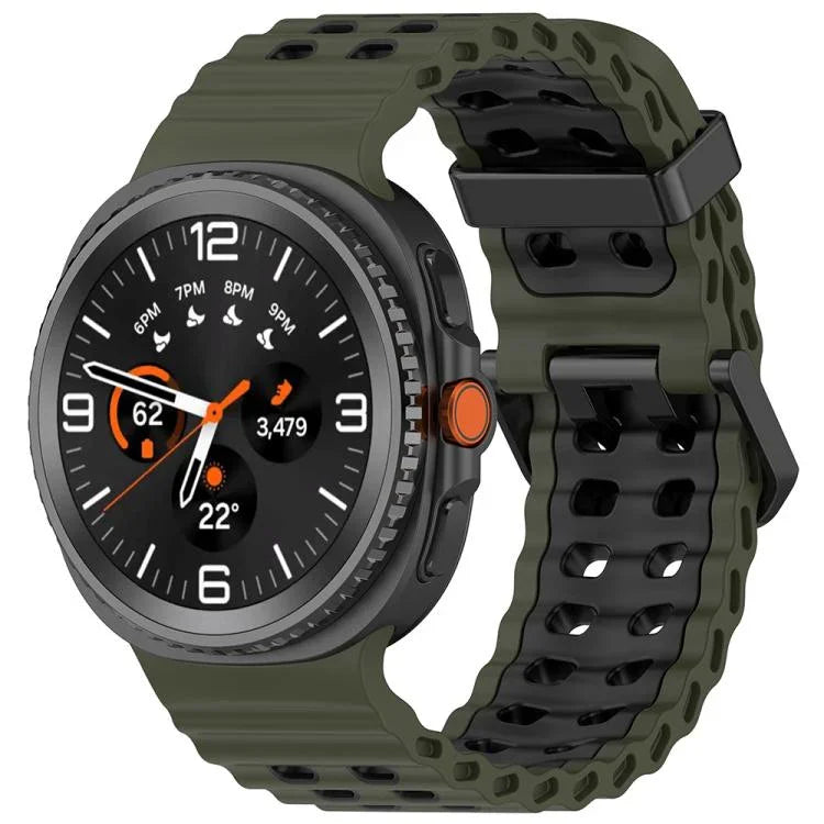 マリンデュアルバックル ツーカラーシリコンウォッチバンド Samsung Galaxy Watch8 / Watch8 Classic対応
