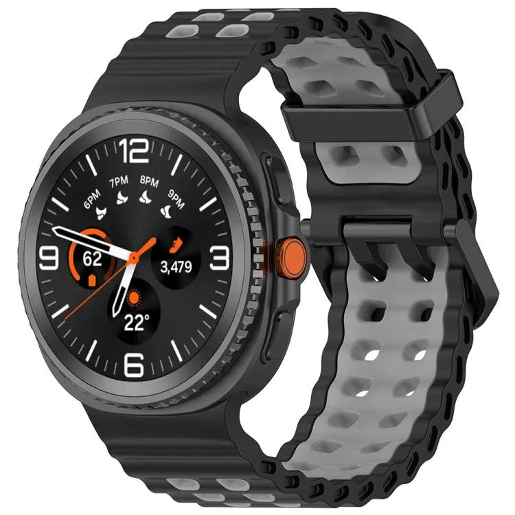 マリンデュアルバックル ツーカラーシリコンウォッチバンド Samsung Galaxy Watch8 / Watch8 Classic対応