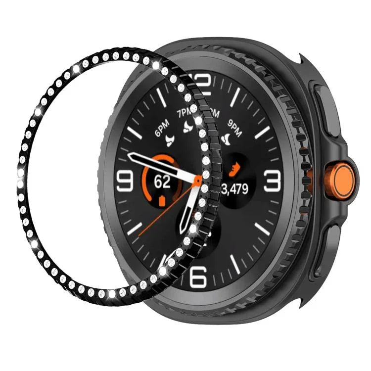 シングルロウ ダイヤモンドメタルウォッチ保護リング、Samsung Galaxy Watch8 Classic 46mm用