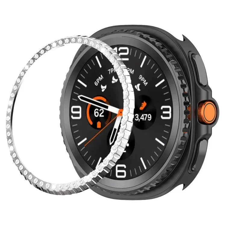 シングルロウ ダイヤモンドメタルウォッチ保護リング、Samsung Galaxy Watch8 Classic 46mm用