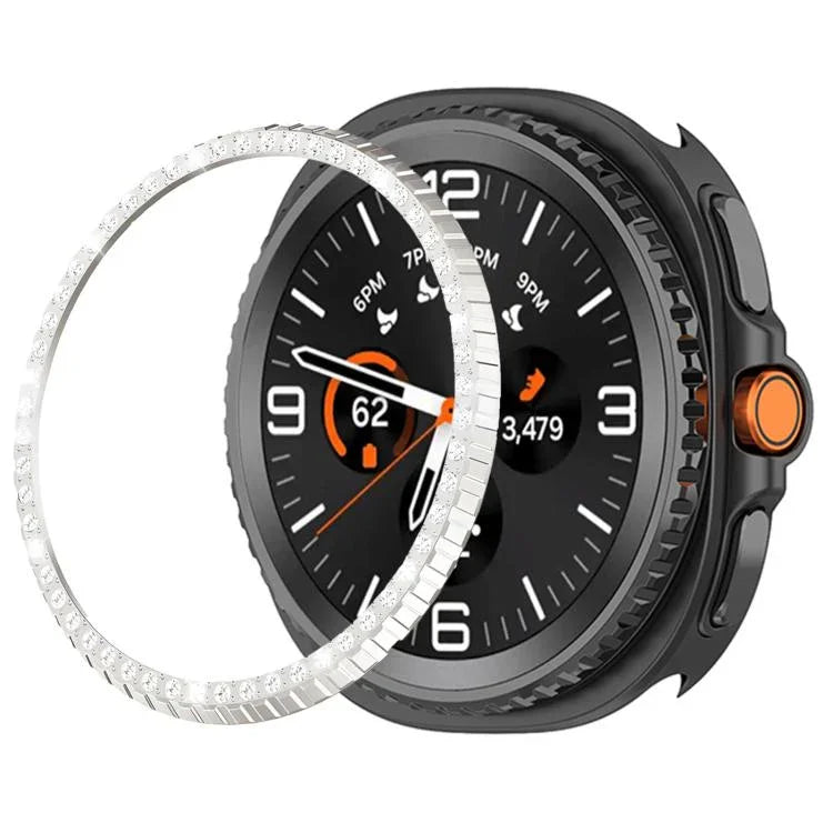 シングルロウ ダイヤモンドメタルウォッチ保護リング、Samsung Galaxy Watch8 Classic 46mm用