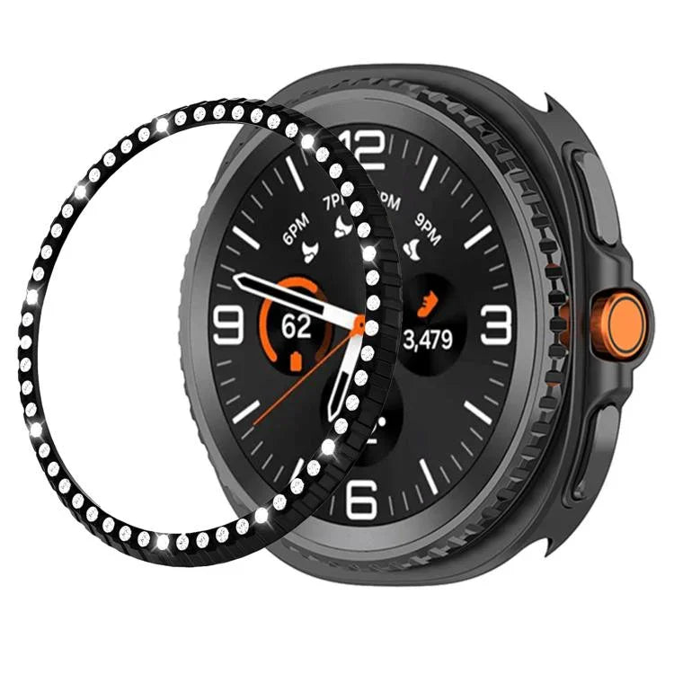 シングルロウ ダイヤモンドメタルウォッチ保護リング、Samsung Galaxy Watch8 Classic 46mm用