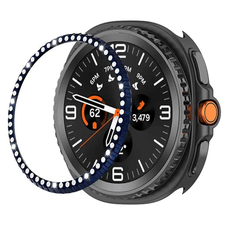 シングルロウ ダイヤモンドメタルウォッチ保護リング、Samsung Galaxy Watch8 Classic 46mm用