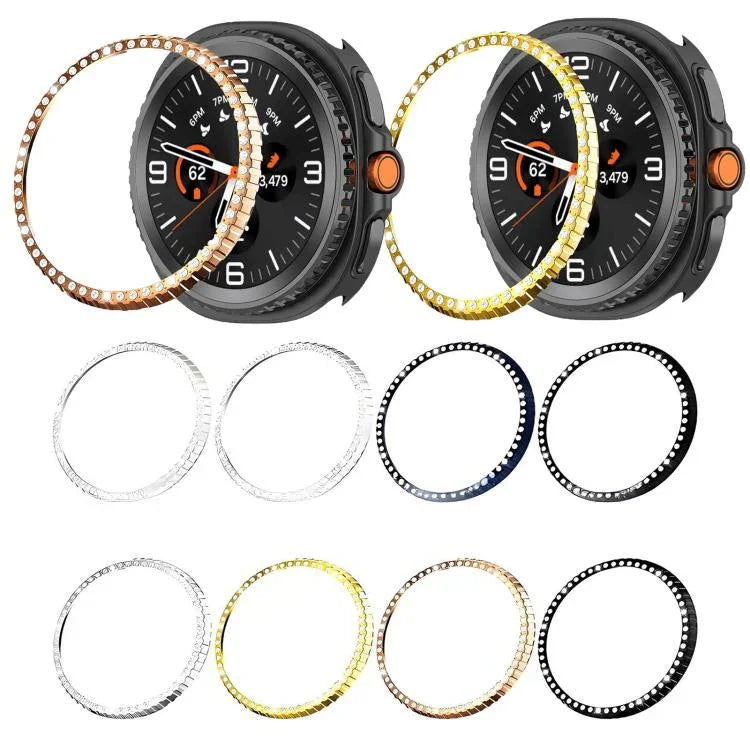 シングルロウ ダイヤモンドメタルウォッチ保護リング、Samsung Galaxy Watch8 Classic 46mm用