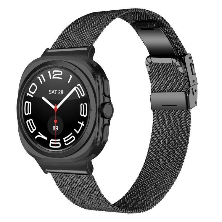 タートルバックル ミラネーゼメタルウォッチバンド、Samsung Galaxy Watch Ultra 47mm / Ultra 2025用