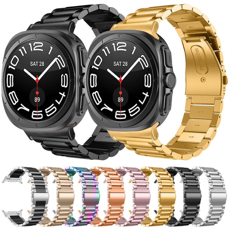 三連ビーズ ステンレス製ウォッチバンド、Samsung Galaxy Watch Ultra 47mm / Ultra 2025用
