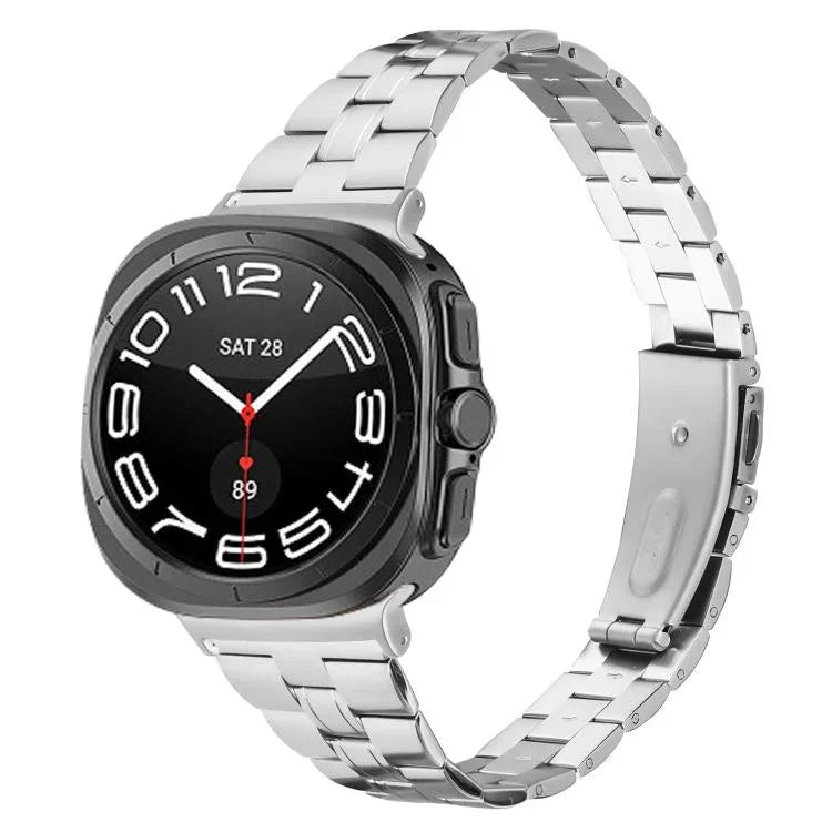 スリービーズ スリムステンレススチールウォッチバンド、Samsung Galaxy Watch Ultra 47mm / Ultra 2025用