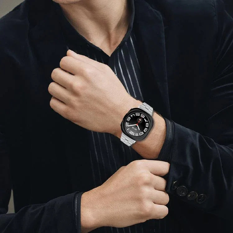 スリービーズ スリムステンレススチールウォッチバンド、Samsung Galaxy Watch Ultra 47mm / Ultra 2025用