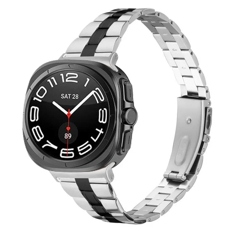 スリービーズ スリムステンレススチールウォッチバンド、Samsung Galaxy Watch Ultra 47mm / Ultra 2025用