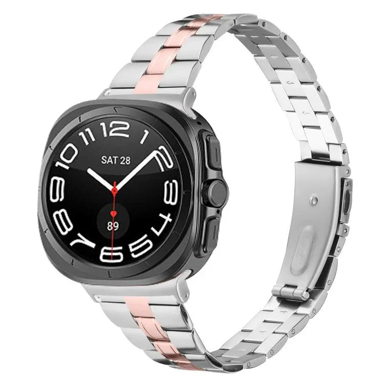 スリービーズ スリムステンレススチールウォッチバンド、Samsung Galaxy Watch Ultra 47mm / Ultra 2025用
