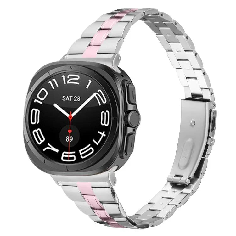 スリービーズ スリムステンレススチールウォッチバンド、Samsung Galaxy Watch Ultra 47mm / Ultra 2025用