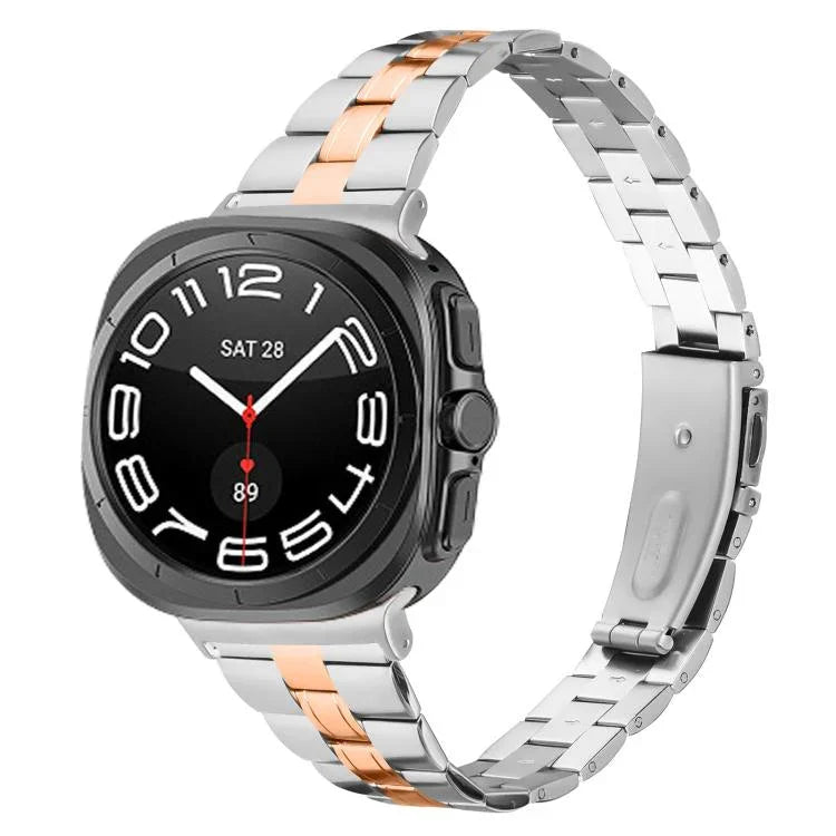 スリービーズ スリムステンレススチールウォッチバンド、Samsung Galaxy Watch Ultra 47mm / Ultra 2025用