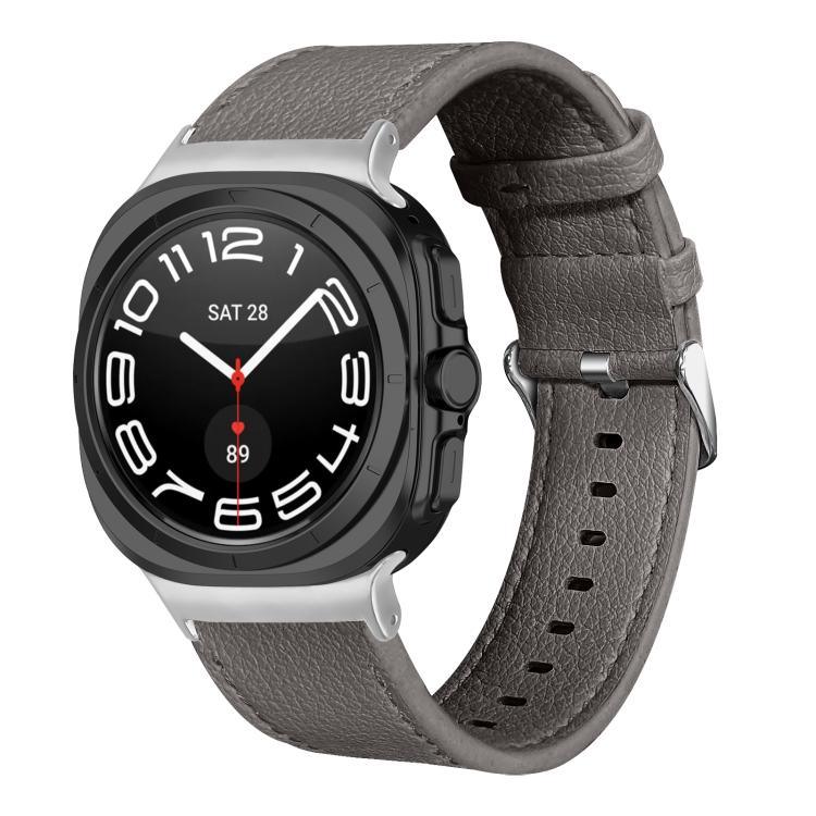 両面ライチ本革ウォッチバンド、Samsung Galaxy Watch Ultra 47mm / Ultra 2025用
