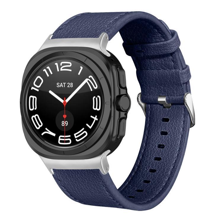 両面ライチ本革ウォッチバンド、Samsung Galaxy Watch Ultra 47mm / Ultra 2025用