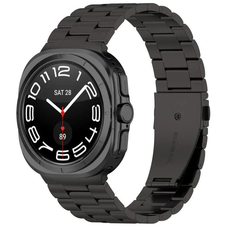 スリービーズ ステンレススチールウォッチバンド（取り外し工具付き）、Samsung Galaxy Watch Ultra 47mm / Ultra 2025用、Samsung Galaxy Watch8 / Watch8 Classic用