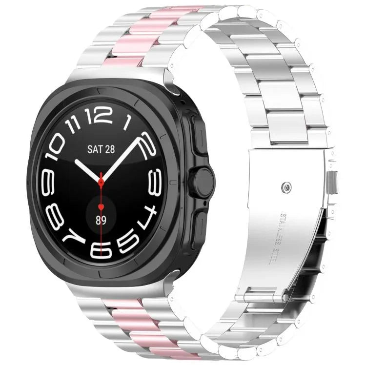 スリービーズ ステンレススチールウォッチバンド（取り外し工具付き）、Samsung Galaxy Watch Ultra 47mm / Ultra 2025用、Samsung Galaxy Watch8 / Watch8 Classic用