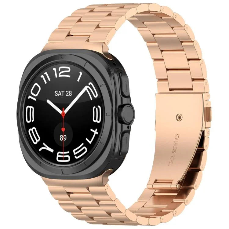 スリービーズ ステンレススチールウォッチバンド（取り外し工具付き）、Samsung Galaxy Watch Ultra 47mm / Ultra 2025用、Samsung Galaxy Watch8 / Watch8 Classic用