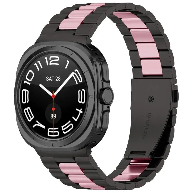 スリービーズ ステンレススチールウォッチバンド（取り外し工具付き）、Samsung Galaxy Watch Ultra 47mm / Ultra 2025用、Samsung Galaxy Watch8 / Watch8 Classic用