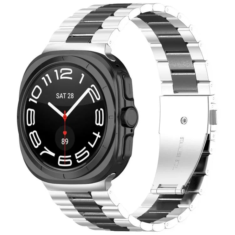 スリービーズ ステンレススチールウォッチバンド（取り外し工具付き）、Samsung Galaxy Watch Ultra 47mm / Ultra 2025用、Samsung Galaxy Watch8 / Watch8 Classic用