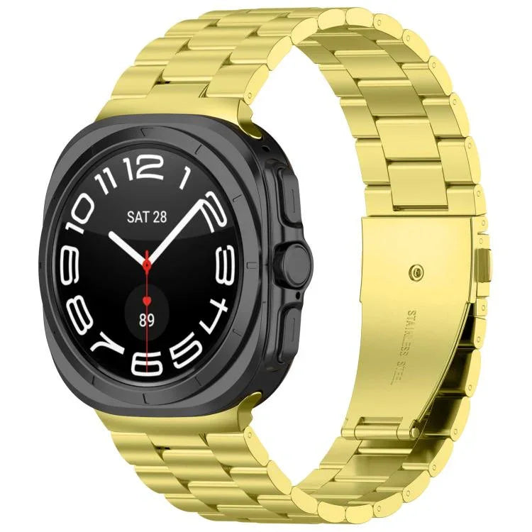 スリービーズ ステンレススチールウォッチバンド（取り外し工具付き）、Samsung Galaxy Watch Ultra 47mm / Ultra 2025用、Samsung Galaxy Watch8 / Watch8 Classic用