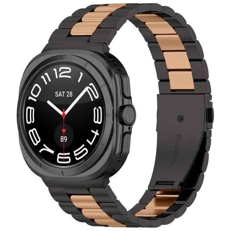 スリービーズ ステンレススチールウォッチバンド（取り外し工具付き）、Samsung Galaxy Watch Ultra 47mm / Ultra 2025用、Samsung Galaxy Watch8 / Watch8 Classic用