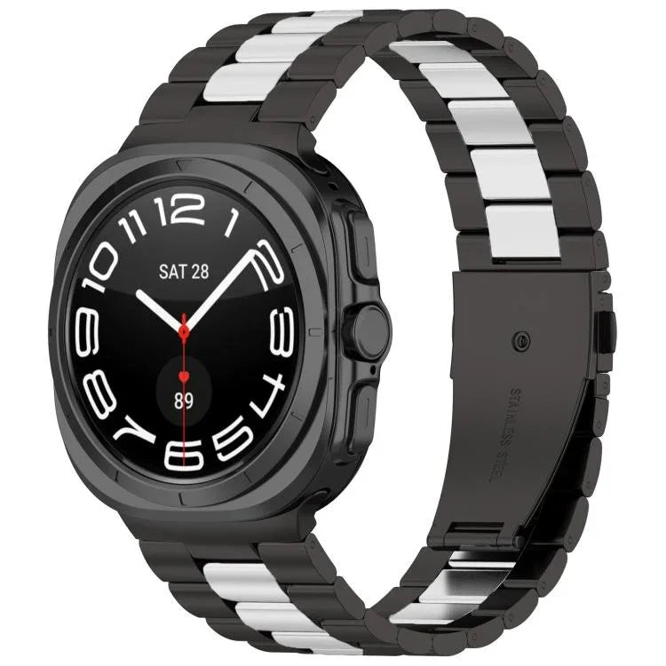 スリービーズ ステンレススチールウォッチバンド（取り外し工具付き）、Samsung Galaxy Watch Ultra 47mm / Ultra 2025用、Samsung Galaxy Watch8 / Watch8 Classic用