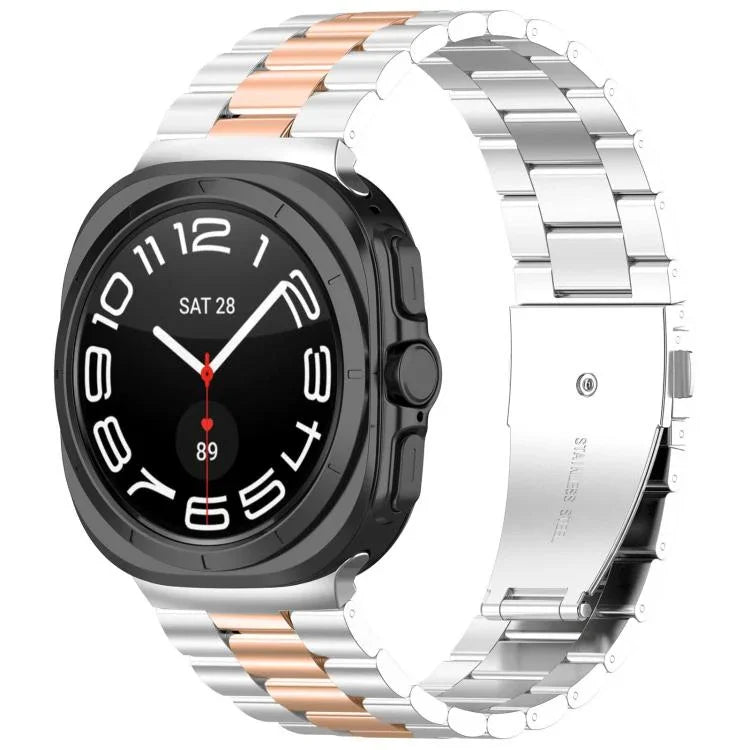 スリービーズ ステンレススチールウォッチバンド（取り外し工具付き）、Samsung Galaxy Watch Ultra 47mm / Ultra 2025用、Samsung Galaxy Watch8 / Watch8 Classic用