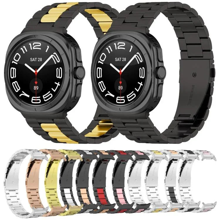 スリービーズ ステンレススチールウォッチバンド（取り外し工具付き）、Samsung Galaxy Watch Ultra 47mm / Ultra 2025用、Samsung Galaxy Watch8 / Watch8 Classic用