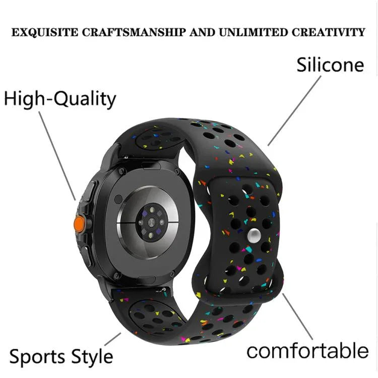 エコフレンドリー 粒状カラフルドット シリコンウォッチバンド、Samsung Galaxy Watch8 / Watch8 Classic用