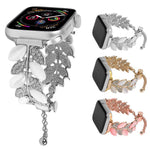 葉形ダイヤモンド装飾合金ウォッチバンド、Apple Watch 46mm / 49mm / 45mm / 44mm用、Apple Watch 42mm / 41mm / 40mm / 38mm用