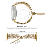 葉形ダイヤモンド装飾合金ウォッチバンド、Apple Watch 46mm / 49mm / 45mm / 44mm用、Apple Watch 42mm / 41mm / 40mm / 38mm用