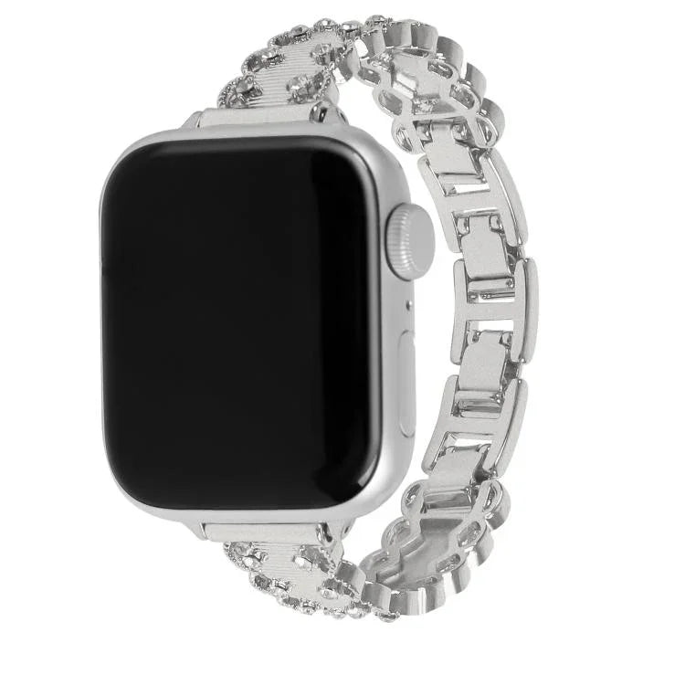レース縁取りダイヤモンド合金メタルウォッチバンド、Apple Watch 46mm / 49mm / 45mm / 44mm用、Apple Watch 42mm / 41mm / 40mm / 38mm用