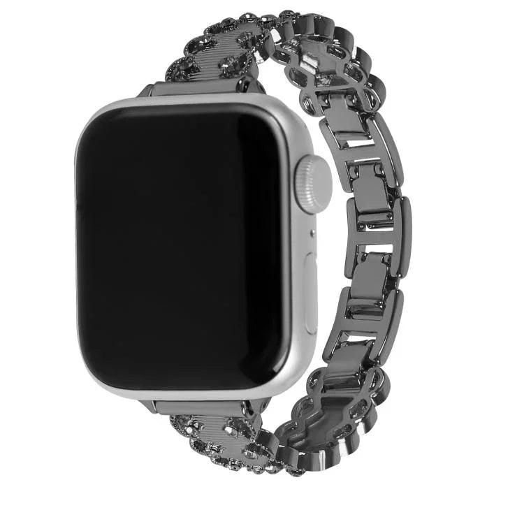 レース縁取りダイヤモンド合金メタルウォッチバンド、Apple Watch 46mm / 49mm / 45mm / 44mm用、Apple Watch 42mm / 41mm / 40mm / 38mm用