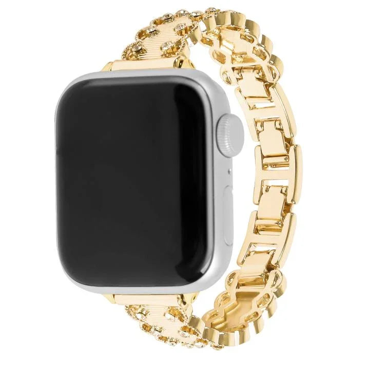 レース縁取りダイヤモンド合金メタルウォッチバンド、Apple Watch 46mm / 49mm / 45mm / 44mm用、Apple Watch 42mm / 41mm / 40mm / 38mm用