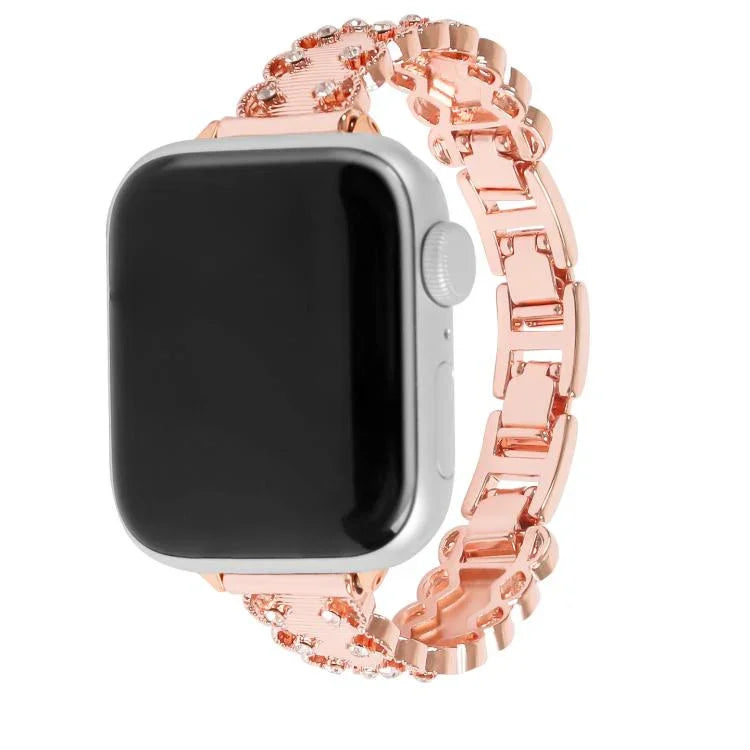 レース縁取りダイヤモンド合金メタルウォッチバンド、Apple Watch 46mm / 49mm / 45mm / 44mm用、Apple Watch 42mm / 41mm / 40mm / 38mm用