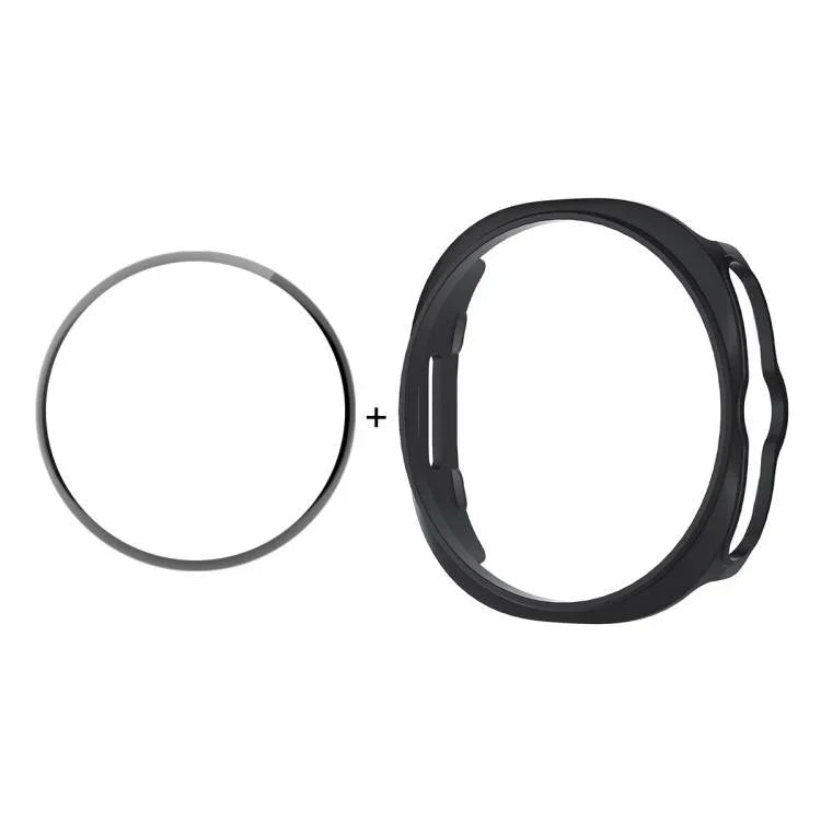 ENKAY ハットプリンス 2イン1 単色PCウォッチカバー フルカバレッジPMMAソフトフィルム付き、Samsung Galaxy Watch8 Classic 46mm用